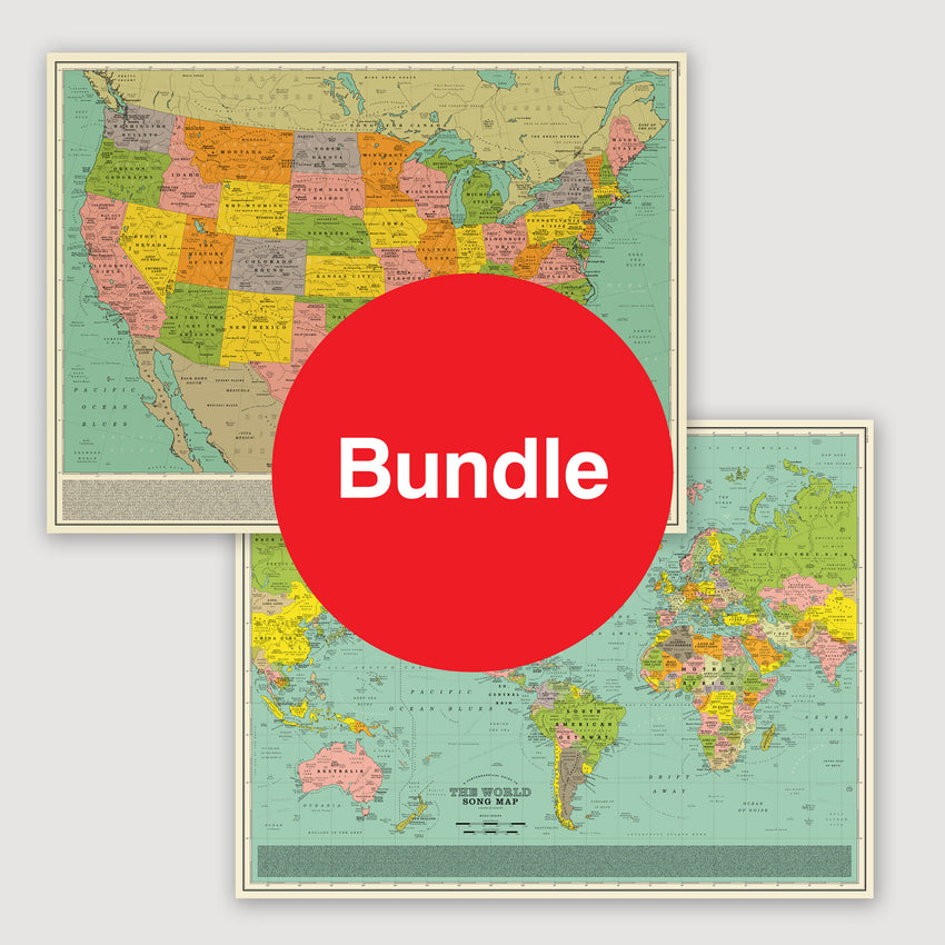 Maps: Special Offer Bundle - U.S.A Song Map & World Song Map