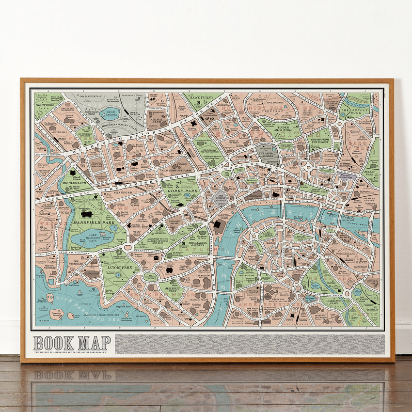 Framed Book Map Poster