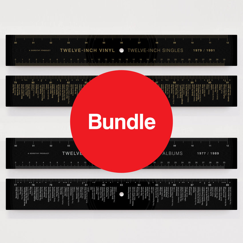 Twelve Inch Vinyl Record Ruler: Special Offer Bundle