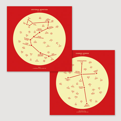 Mini Horror Star Charts - Glow in the Dark Special Editions