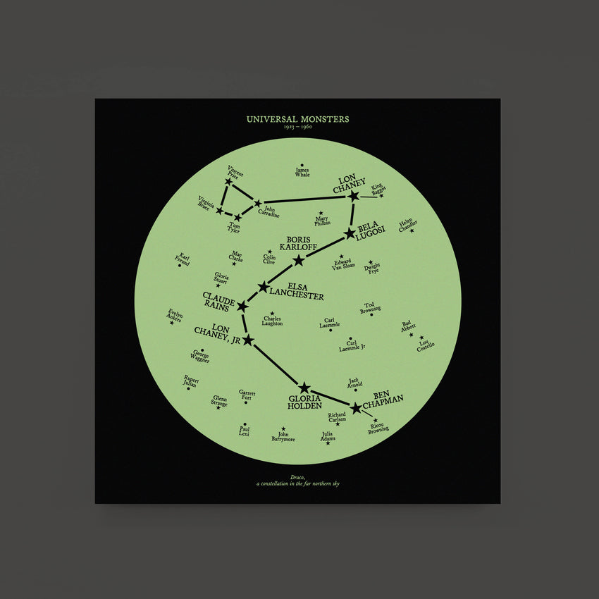 Mini Horror Star Charts - Glow in the Dark Special Editions