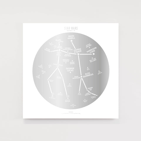 Mini Science Fiction Star Charts - Reflective Silver Special Editions