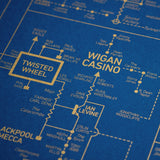 dance music history mapped out on the circuit diagram of a 303 bass synthesizer.