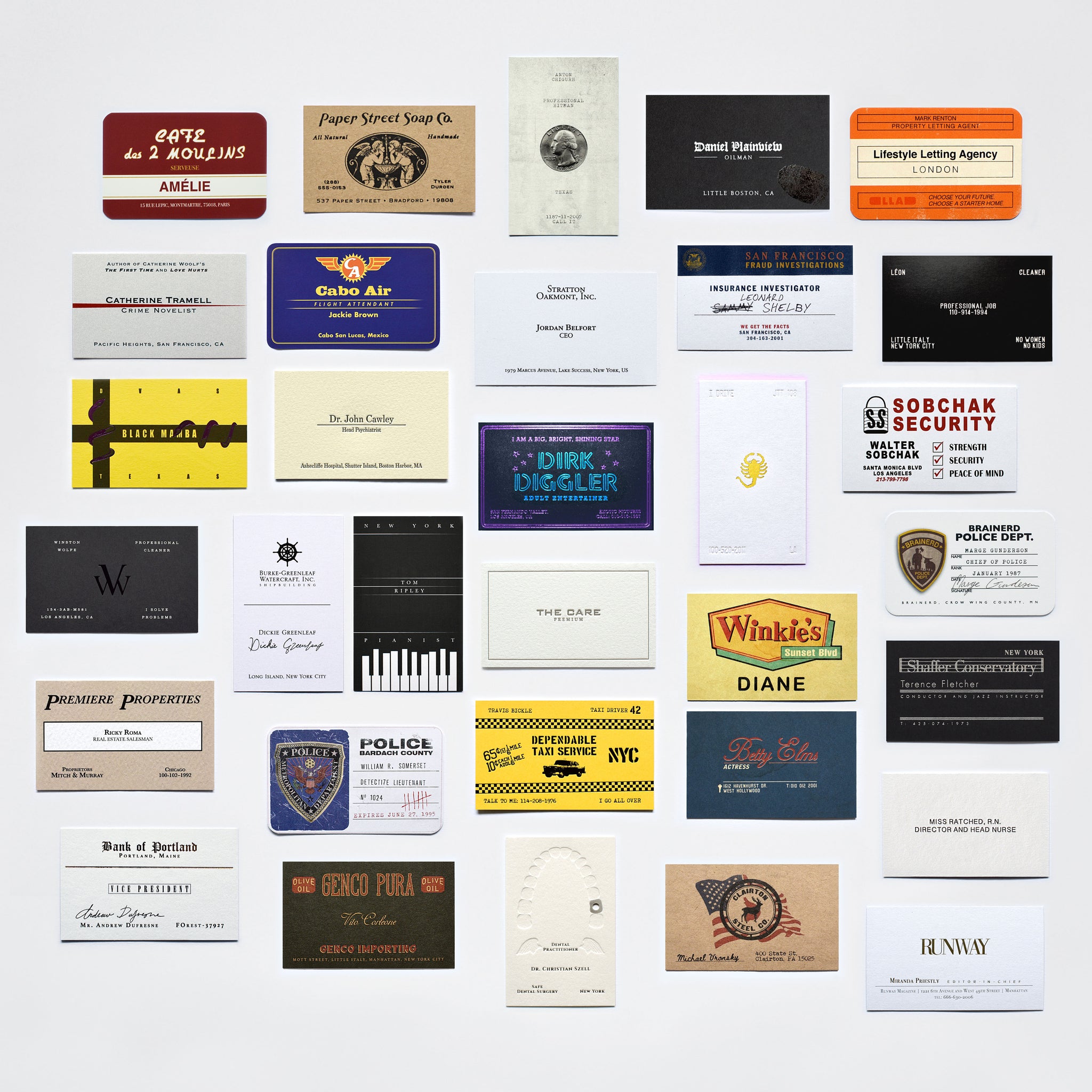 Business as Unusual: Collector's Set of Calling Cards - Cult Classics Edition