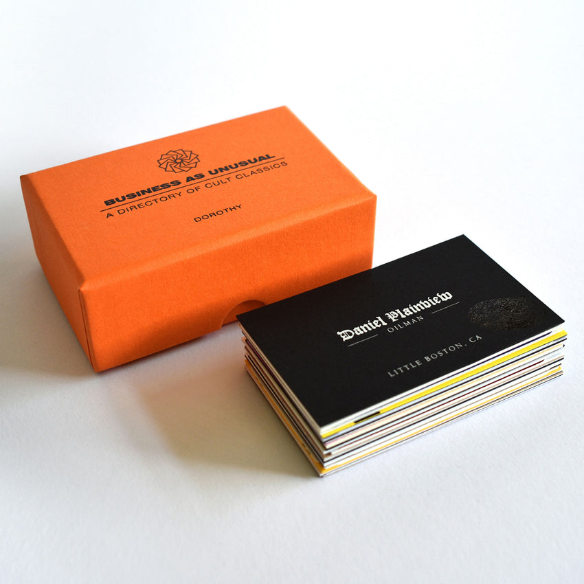 Box of business cards inspired by Movies