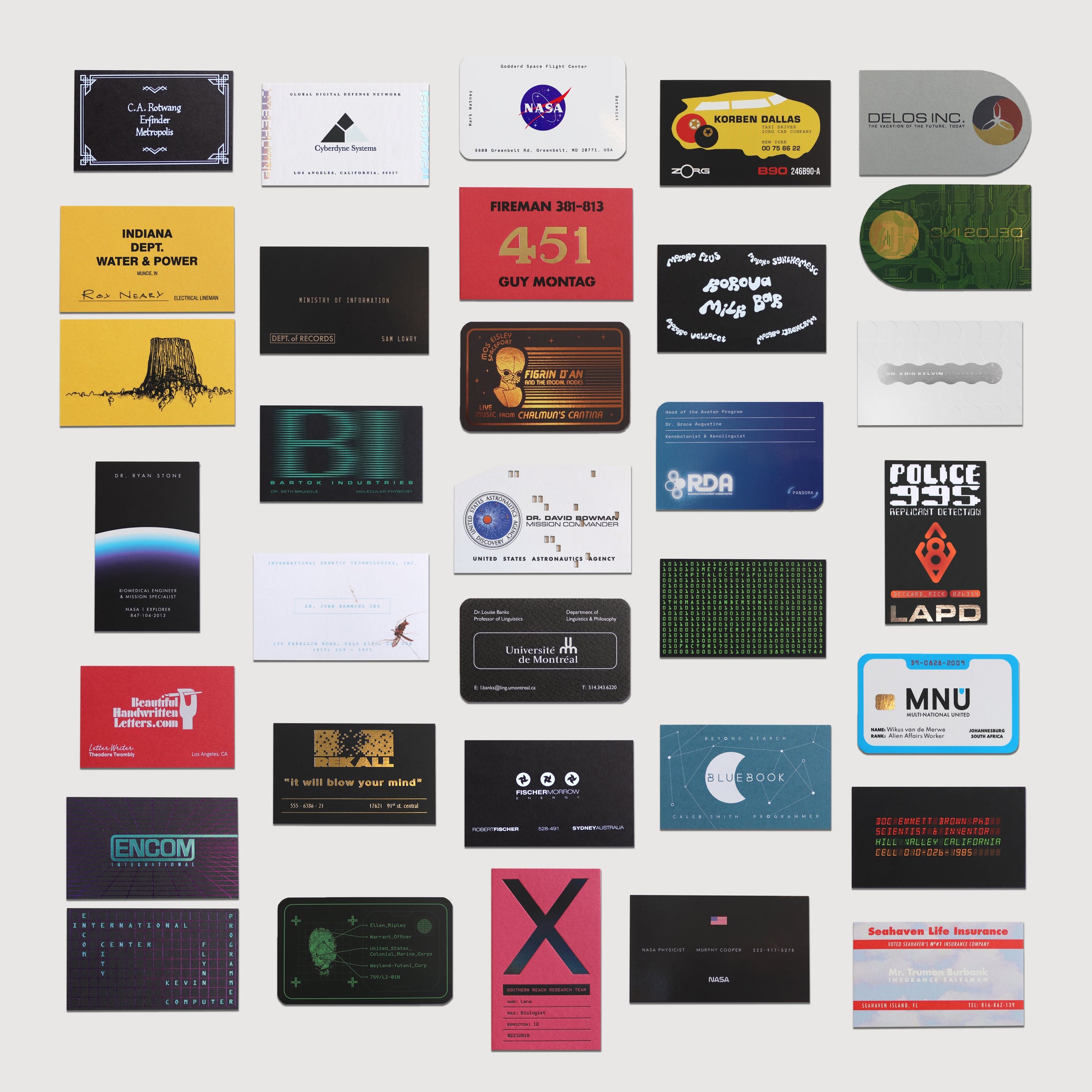 Business as Unusual: Collector's Set of Calling Cards - Sci-fi Edition