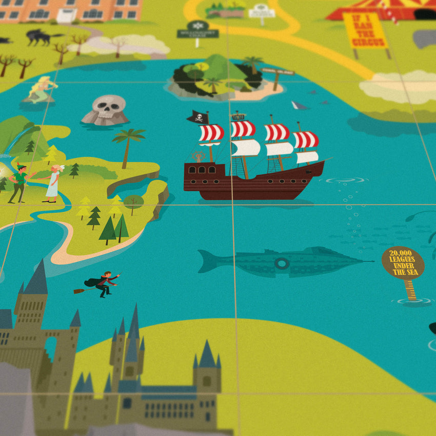 Children's Book Map Print