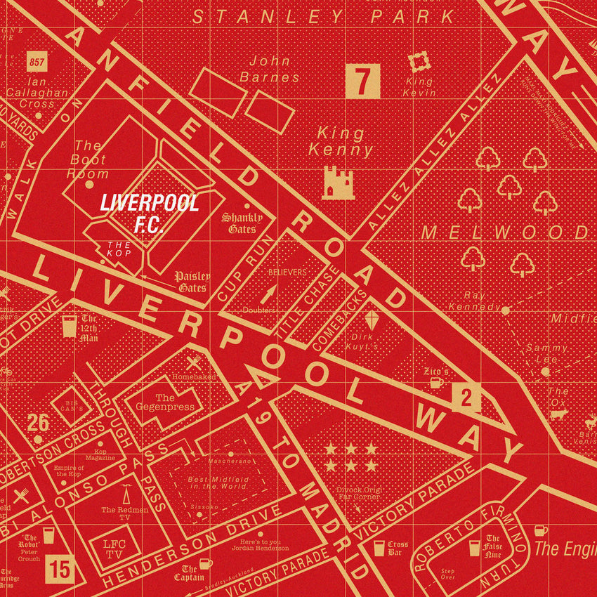 Liverpool FC Map - Imaginary Map of Anfield