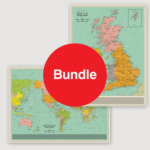 Maps: Special Offer Bundle - U.K. and Ireland Song Map & World Song Map