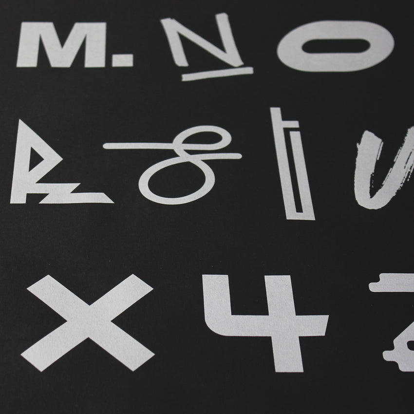 Close up of Alphabet of Electronic Music print