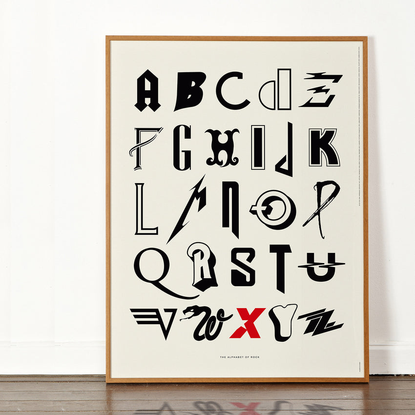 This new A-Z poster is made up entirely of letters from classic rock band logos.