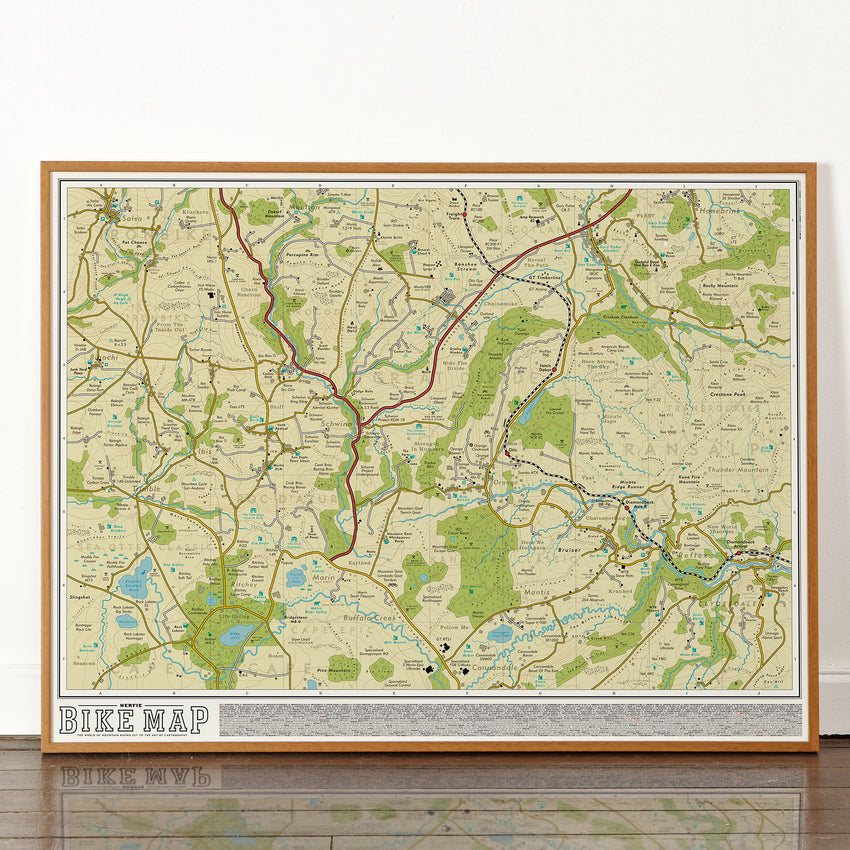 bicycle map poster