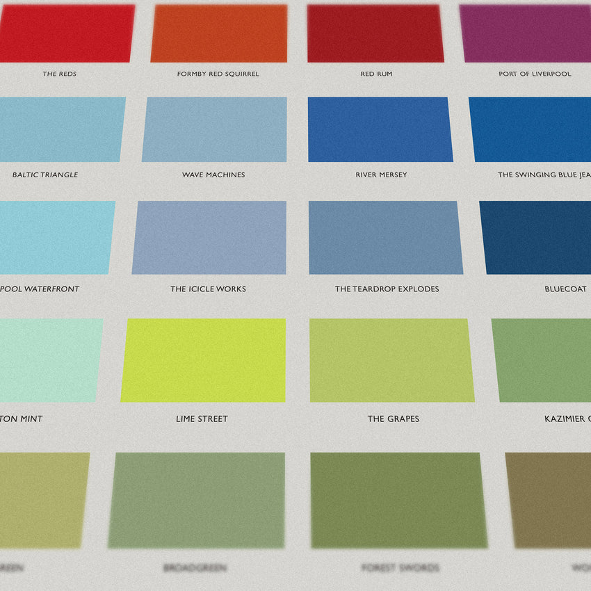 Los Colores De Liverpool Print Liverpool Paint Chart