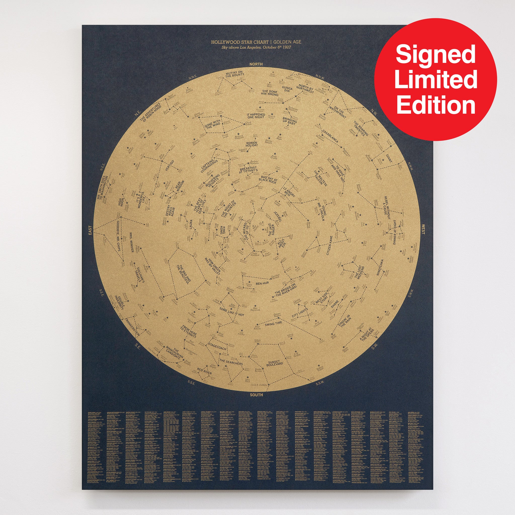 Hollywood Star Chart: Golden Age - Signed Limited Edition