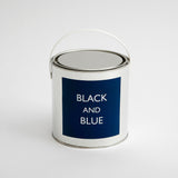 Black and Blue Paint Tin Art