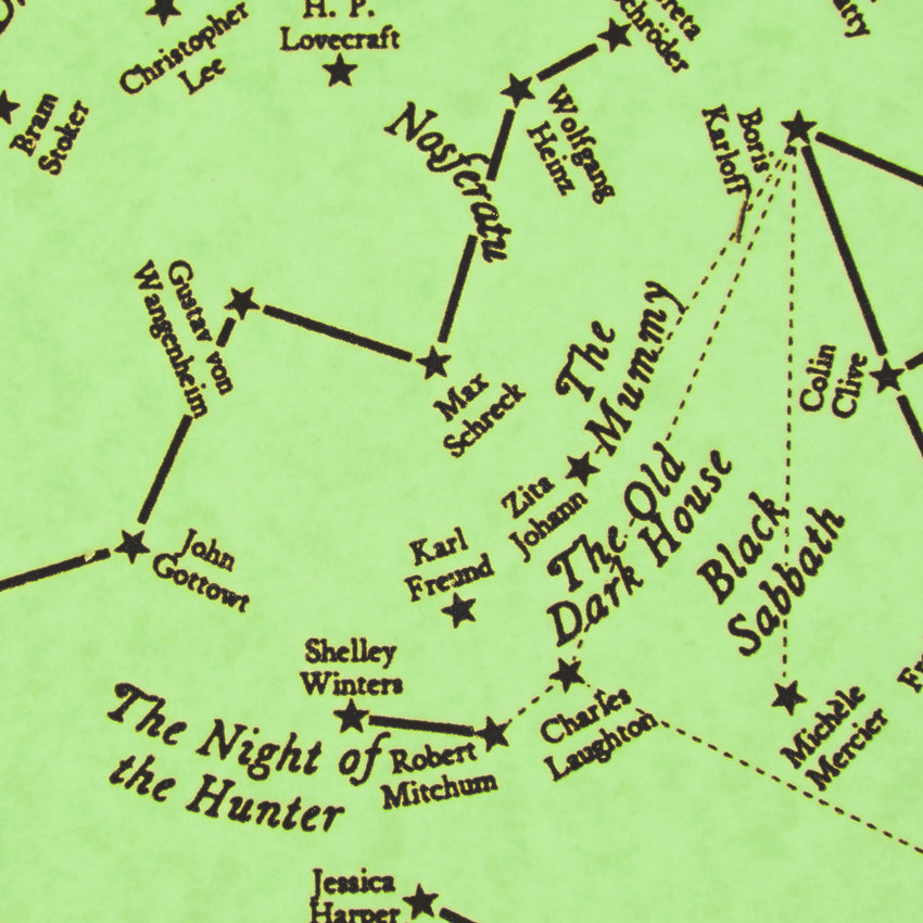Detail of Horror Star Chart - Glow in the Dark Poster