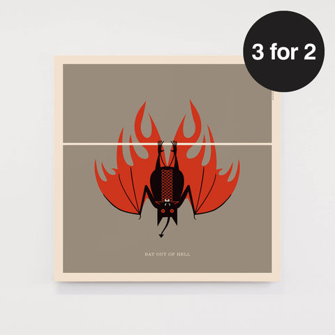 Rock 'N' Roll Zoo: Bat Out of Hell - 12" Print