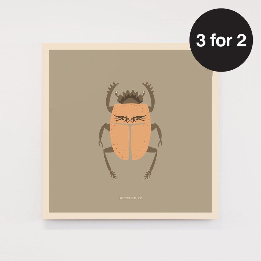 Rock 'N' Roll Zoo: Beetlebum - 12" Print