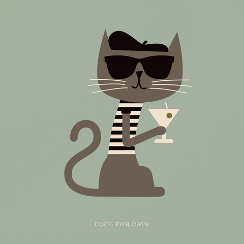 Rock 'N' Roll Zoo: Cool for Cats - 12" Print