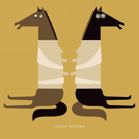 Rock 'N' Roll Zoo: Crazy Horses - 12" Print