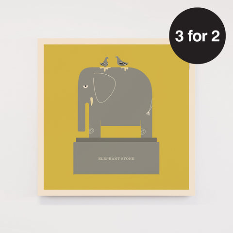 Rock 'N' Roll Zoo: Elephant Stone - 12" Print