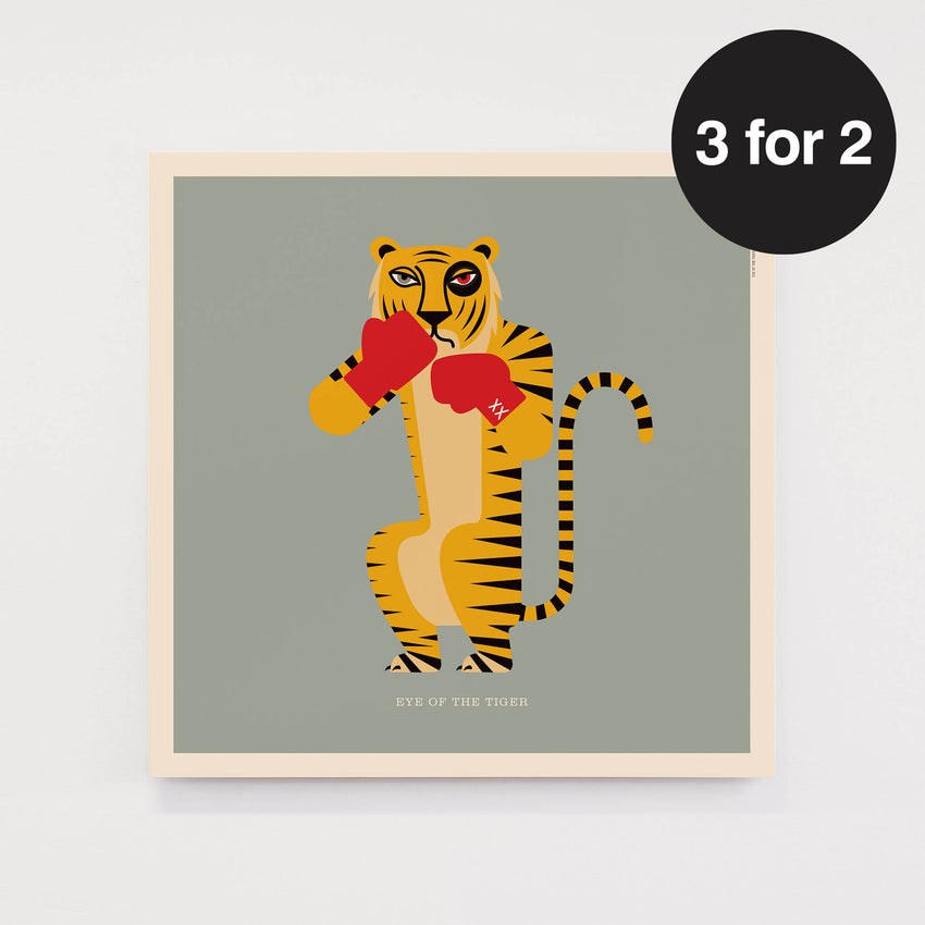 Rock 'N' Roll Zoo: Eye of the Tiger - 12" Print