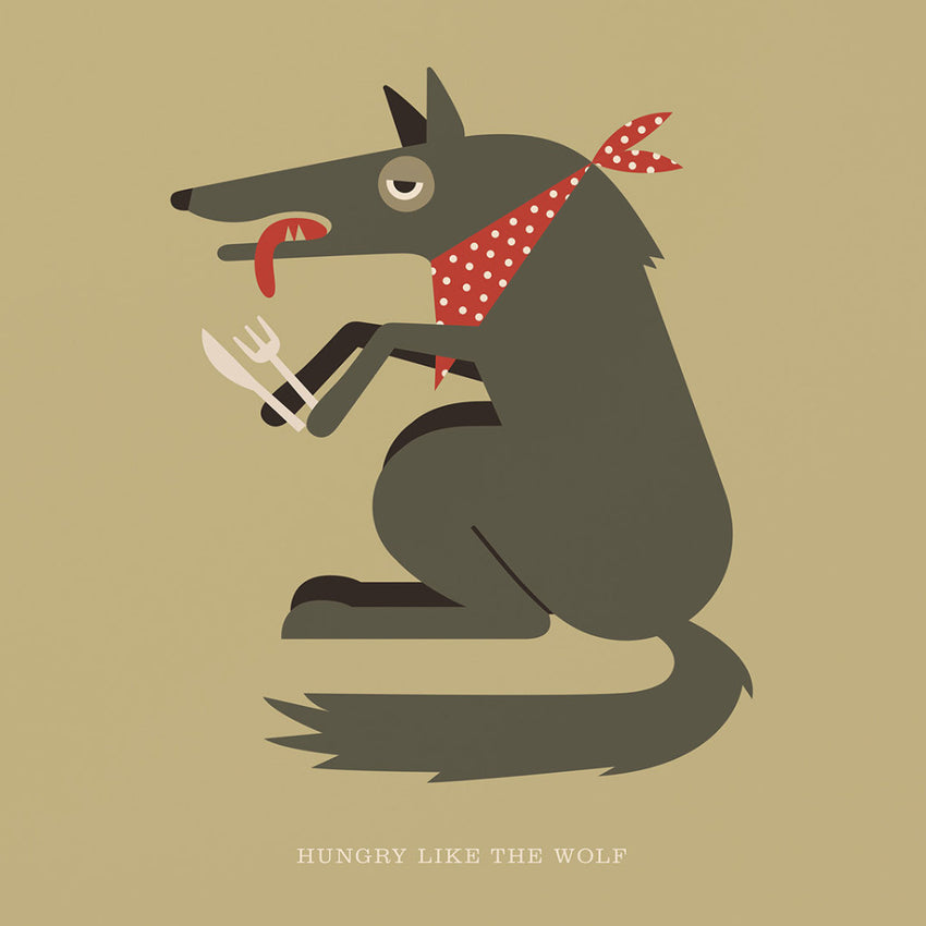 Rock 'N' Roll Zoo: Hungry Like the Wolf - 12" Print