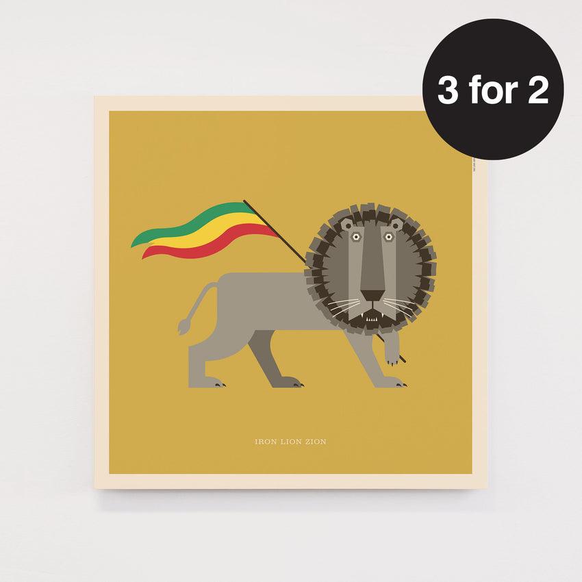 Rock 'N' Roll Zoo: Iron Lion Zion - 12" Print
