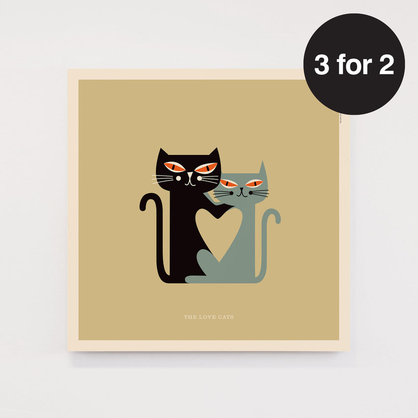 Rock 'N' Roll Zoo: The Love Cats - 12" Print