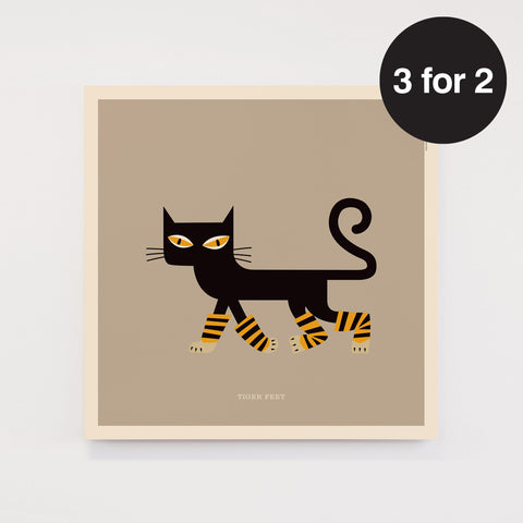 Rock 'N' Roll Zoo: Tiger Feet - 12" Print