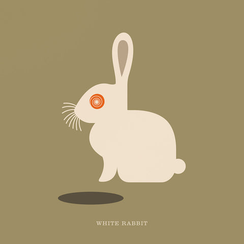 Rock 'N' Roll Zoo: White Rabbit - 12" Print