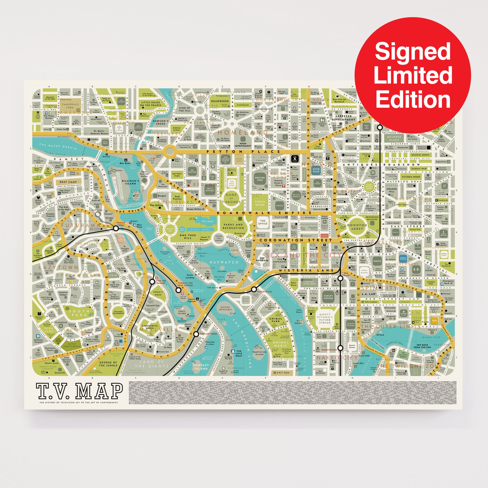 TV Map - Signed Limited Edition